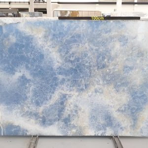 Beautiful Blue onyx marble slabs 2cm polished, ideal to use as kitchen countertops, islands, splashback, vanity tops and bathroom walls & floors backlit